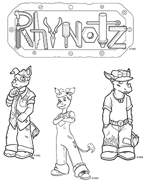 Rhynotz free downloadable character coloring book